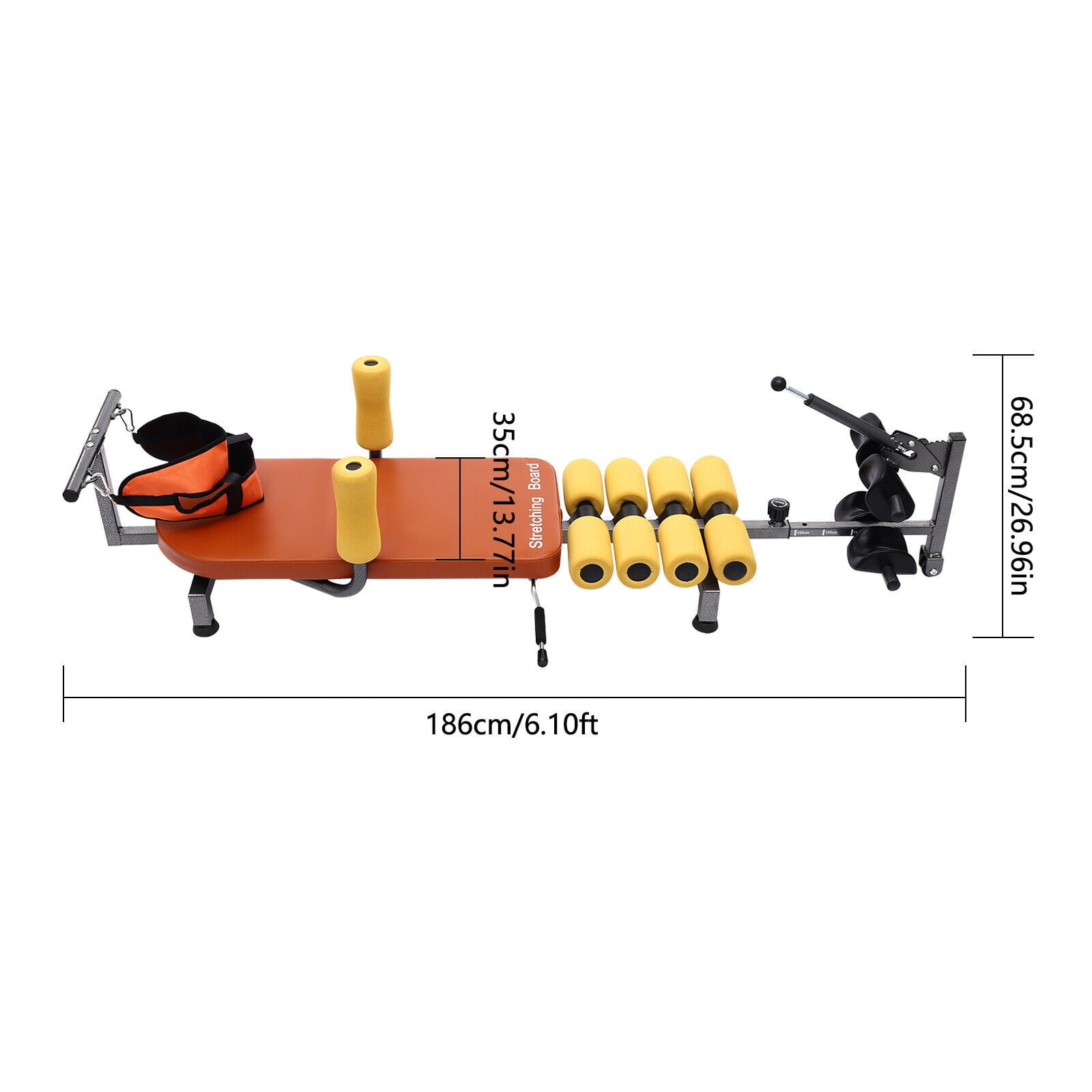 Home Gym Back Stretch Decompression Bench Bench-Inversion Orange 286.6lbs Upper and Lower Back Stretcher Training Bench Inversion Table Equipment Neck Stretcher