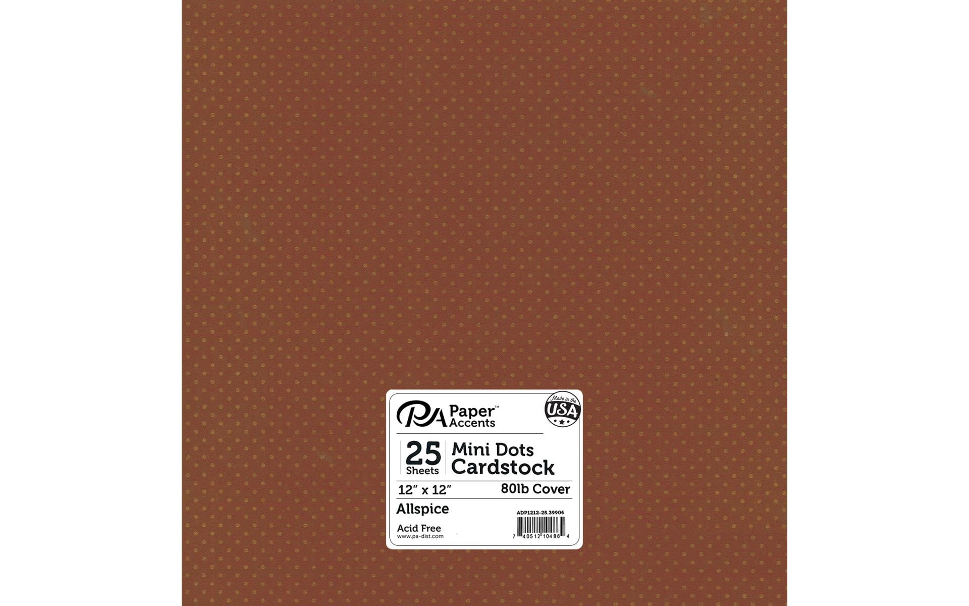 Paper Accents Mini Dot Cardstock 12'x 12' 80lb Allspice 25pc