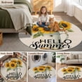 thumbnail image 6 of Farmhouse Sunflower Round Area&nbsp;Rug 8ft Summer Rustic Bee Floral Vase Beige Non-Slip&nbsp;Washable Circle Rugs Soft Felt Indoor Floor Mat for Bedroom Kitchen Living Room Bathroom, 6 of 9