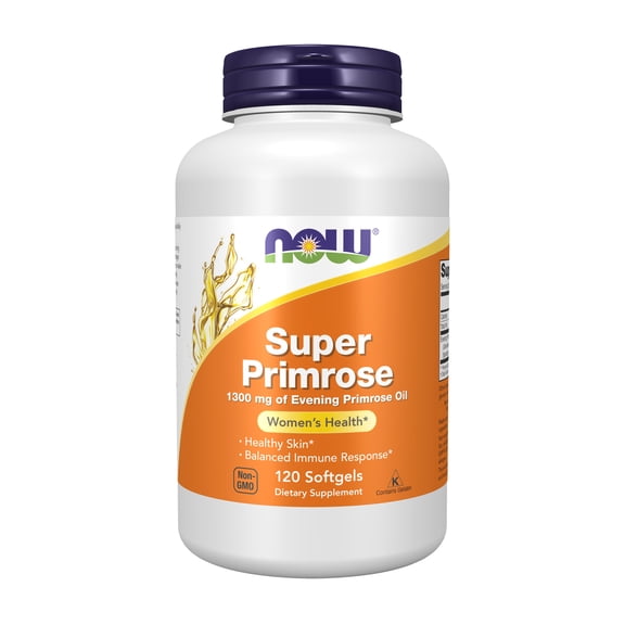 NOW Supplements, Super Primrose 1300 mg with Naturally Occurring GLA (Gamma-Linolenic Acid), 120 Softgels