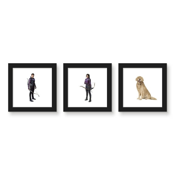 Gallery Pops Marvel Hawkeye - Characters Wall Art Bundle (3-Pack), Black Framed Version, 12" x 12"