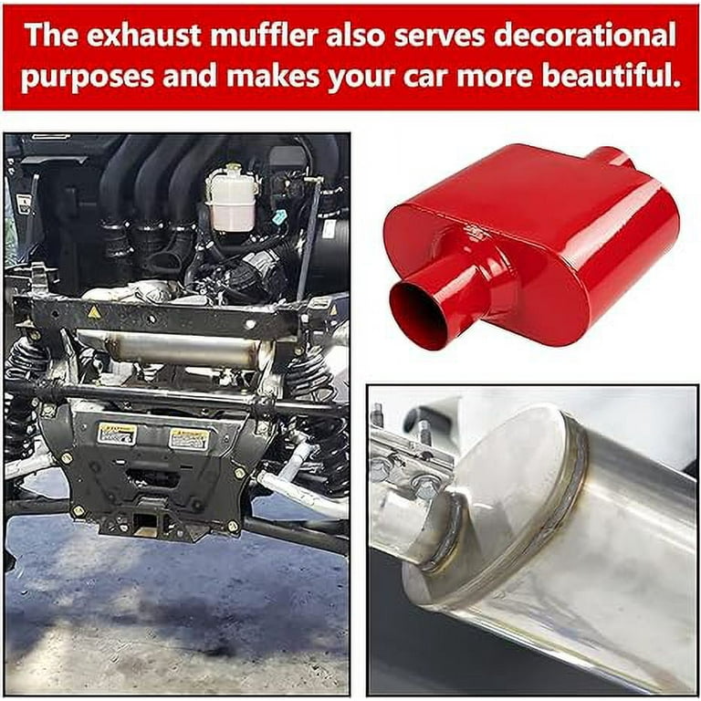 Elshine Universal Exhaust Muffler with Aggressive Sound, Anti-corrosive  Muffler, Chamber Performance Mufflers for Cars, Trucks