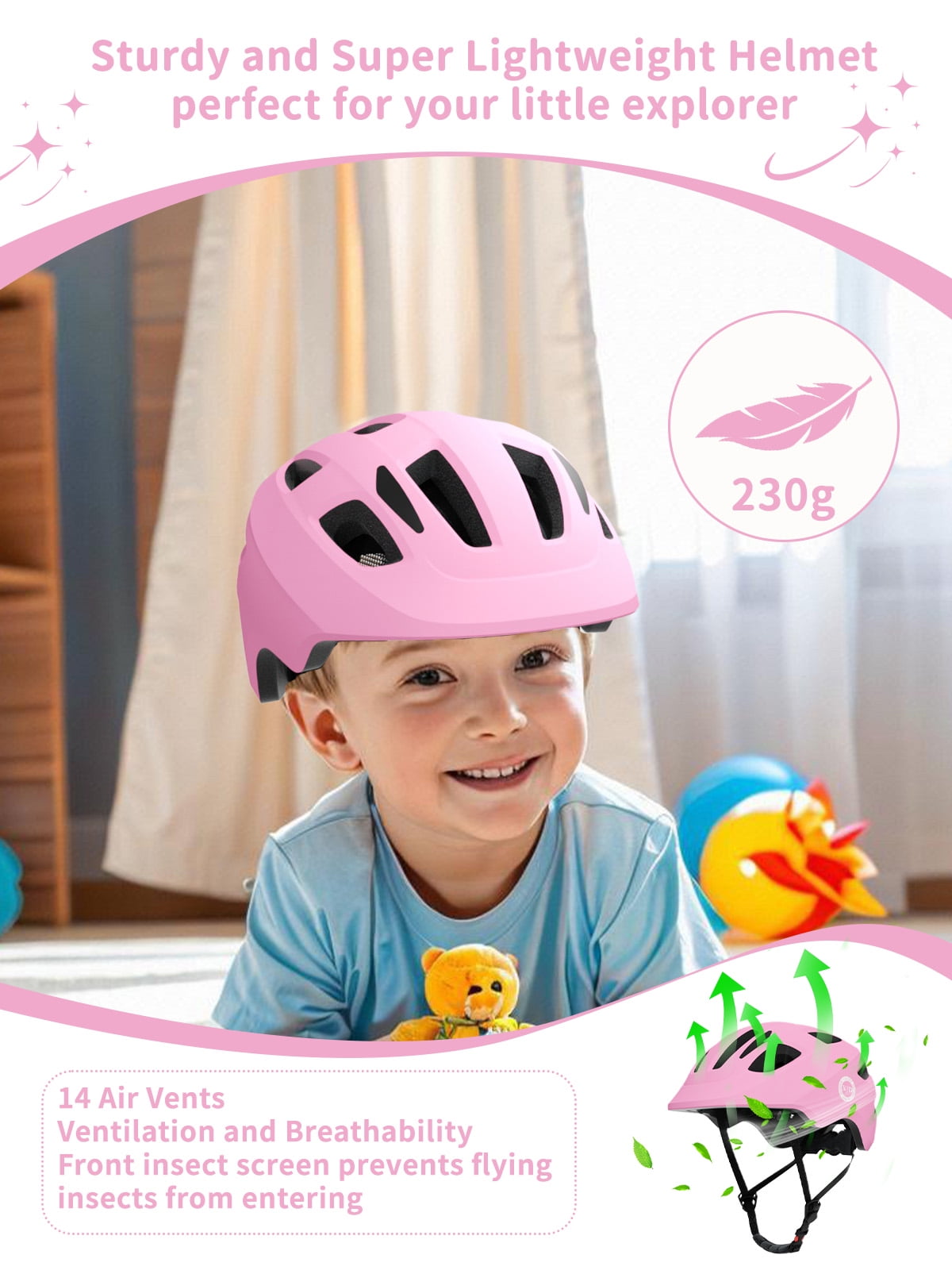KORIMEFA Kids Bike Helmet Toddler Bicycles Helmets, Multi-Sport Protective Gear Set for 3-5-8-14 Years Boys Girls with Knee Elbow Pads Wrist Guards for Cycling,Skateboarding,Skating Scooter