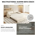 thumbnail image 5 of Firscook 66" Sleeper Sofa Queen,Sofa Cama Queen With Storage And 2 Soft Pillows, Beige, 5 of 10