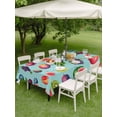 thumbnail image 4 of Outdoor Tablecloth with Umbrella Hole for Patio/Picnic/Party/Camping, Summer Fruits Waterproof Table Cloth Rectangle Table Cover Washable, Watermelon Berry Lemon Botanical Teal (54"x 80"), 4 of 8