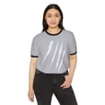 thumbnail image 3 of Effete Feline Claw Marks Scratch Unisex Cotton Ringer T-Shirt, 3 of 8