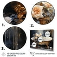 thumbnail image 3 of Designart "Gold Made Bathtub III" Bath & Laundry Floater Framed Wall Art Living Room, 3 of 7