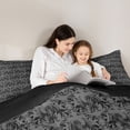 thumbnail image 5 of Feelyou Grey Mandala Damask Queen Comforter Set, Western Dragon Animal Bedding Set, 3pcs, 5 of 8