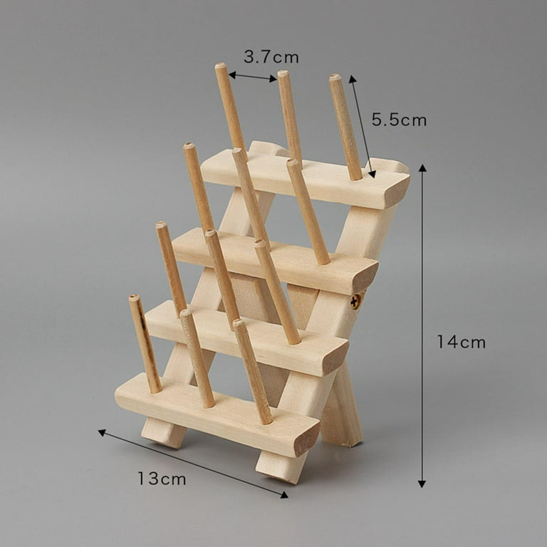 Foldable Sewing Thread Holder Embroidery Storage Organizer Wooden Thread  Rack for Beading Rope Strings Jewelry Bobbin 