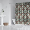 thumbnail image 2 of Ethnic Aesthetic Shower Curtain 72x72 Inches for Bathroom, Quick-Dry Polyester with Plastic Hooks, Boho Vintage Artistic Tribal Earth Tone Pattern, 2 of 5