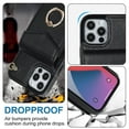 thumbnail image 4 of Elegante funda multifuncional tipo cartera para iPhone 12 con correas, ranura para tarjetas, soporte para anillo, protección para cámara, material de PU, diseño a prueba de golpes y antirrobo., 4 of 5