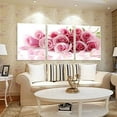 thumbnail image 3 of Yirtree Pink Flower Picture Wall Art Decor Canvas 3 panels Wall Art Print Floral Paintings Decoration for Bedroom Living Room, 3 of 7