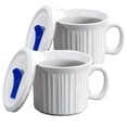 thumbnail image 1 of CorningWare 2-Pack 20oz Ceramic Meal Mugs with BPA-Free Vented Lids, French White, 1 of 4
