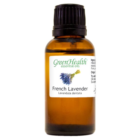French Lavender Essential Oil - 1 fl oz (30 ml) Glass Bottle w/ Euro Dropper - 100% Pure Essential Oil by GreenHealth