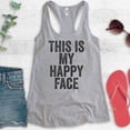thumbnail image 2 of This Is My Happy Face Tank Top, Ladies Racerback Tank Top, Mean Face Tank, Heather Gray, Large, 2 of 3