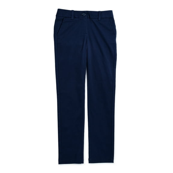 Wonder Nation Girls School Uniform Stretch Twill Skinny Pants, Sizes 4-16 & 8-20 Plus