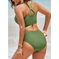 thumbnail image 2 of Conjunto de bikini Herseas para mujer, cuello en V, cintura alta, 2 of 6