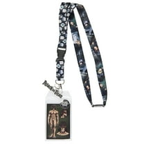 Attack On Titan Reversible ID Lanyard Badge Holder With Metal Logo Charm And Collectible Sticker