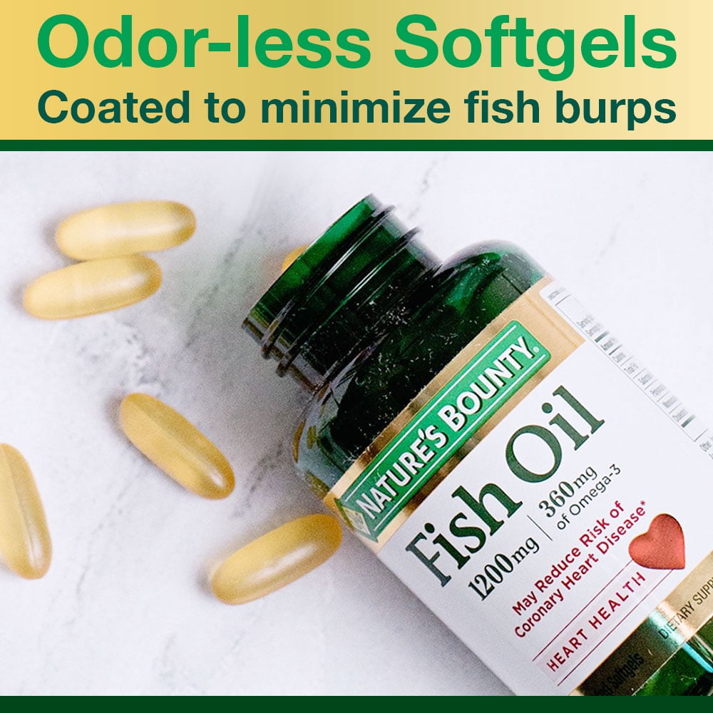 Nature's Bounty Fish Oil With Omega 3 Softgels, 1000 Mg, 120 Ct -  Walmart.com