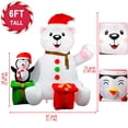 thumbnail image 2 of Hinchables navideños GUDELAK con oso polar y pingüino de 6 pies con LED, 2 of 7