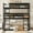 Black, variant on Noble House Shasha Triple Rubber Wood Bunk Bed, Convertible Twin over Twin over Twin with Guardrails and Ladders, Grey