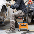 thumbnail image 4 of M-AUTO Rolling Garage Stool, Adjustable Height Mechanic Seat with Tool Tray & 3" Swivel Casters for Workshop Auto Repair Shop, 300 lbs Capacity, Orange, 4 of 10