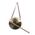 thumbnail image 1 of Gong de latón, instrumento de percusión tradicional chino para niños, gong de mano de con mazo de madera para juegos de fiesta y oficina. 10 centímetros, 1 of 10
