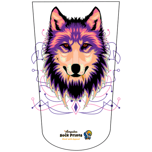 Amputee Sock "Gnome Fa La La V2" 3PLY Residual Wound, Over Shrinker Sock