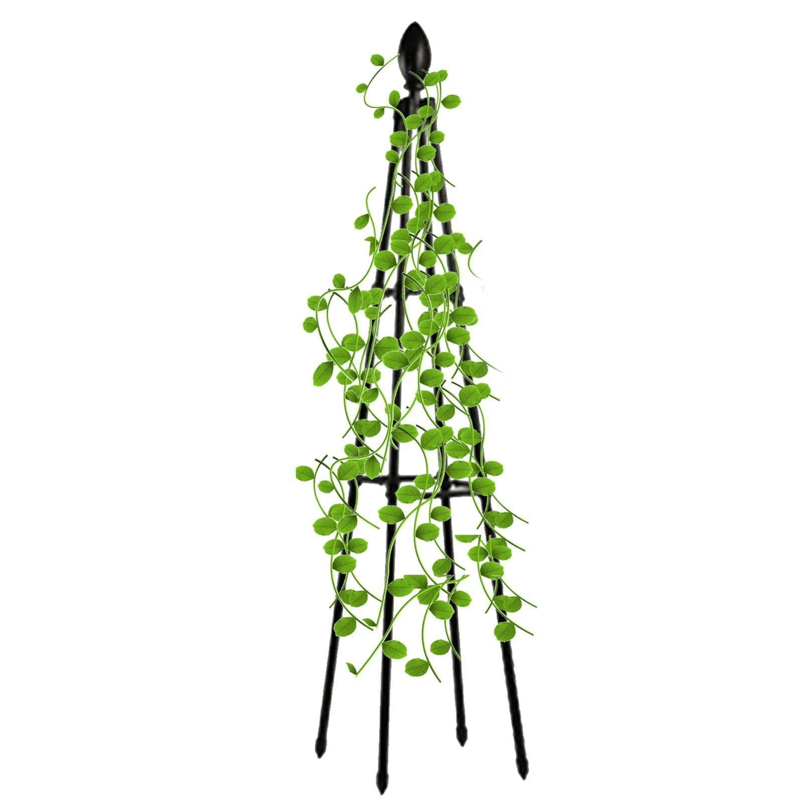 ERTZAE Obelisk Trellis For Climbing Plants,Tower Obelisk Garden Trellis,Indoor Vines Flower Support,Adjustable Heights,Potted Vines Support,Rose Trellis Tower,Black 31.49in Plant Trellis Rustproof