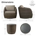 thumbnail image 6 of CHITA Patio Wicker Furniture Set Outdoor Rattan Bistro Set with 2 Wicker Chair and Side Table,3-Pieces, 6 of 10