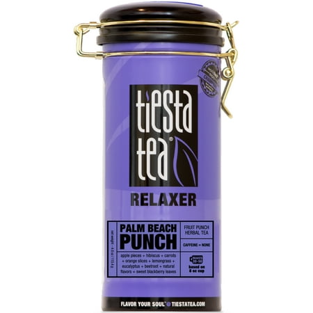 - Tiesta Tea Relaxer, Palm Beach Punch, Loose Leaf Herbal Tea Blend, Caffeine Free, 4 Ounce Tin