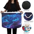 thumbnail image 6 of WOBOGO Glowing Blue Leopard Toy Storage Basket 20×14in Canvas Laundry Hamper for Living Room Kids Room Bathroom Organizer, 6 of 6