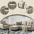 thumbnail image 5 of Soscana Sectional Sofa 3 Seat L Shaped Couch with Storage Ottoman & Accent Chair,Modern Living Room Furniture Set for Small Space Home Apartment Office Studio, 5 of 8