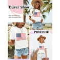 thumbnail image 3 of XCHQRTI USA Flag Shirt Women 4th of July Tee Graphic Short Sleeve Casual Memorial Day T-Shirts, 3 of 7