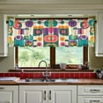 thumbnail image 3 of Yayeee Kitchen Curtains Set of 2 Light Filtering 57"x24" Over Sink Window Panels, Purple Geometric, 3 of 7