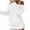 White, variant on gakvbuo Fall Dresses For Women 2023 Plus Size Mini Dress Long Sleeve Women Casual Long Sleeve Solid Cold Shoulder Drawstring Long Sleeve Dresses