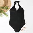 thumbnail image 6 of JIKNTTR Women Front Cross Cutout One Piece Swimsuit Swimwears Tummy Control Bathing Suit Ruched Swimwears One Piece Vintage Retro Swimsuit, 6 of 6