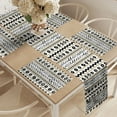 thumbnail image 2 of Ambesonne Boho Table Runner & Placemats, Abstract Prehistoric, Placemat 4 pcs + Runner 14"x72", Black Yellow, 2 of 2