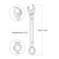 thumbnail image 2 of Uxcell Thin 6-Point Combination Wrench, Metric Mirror-Chrome Plated High Carbon Steel, 11mm, 2 of 5