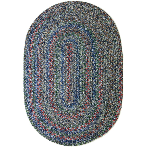 Rhody Rug Sophia SO95 Denim Blue 2 x 6 Oval Runner - Braided Area Rug, Home Decor, Floor Mat or Bedroom Rug - Easy Care, Ideal for High Traffic Areas in Hallway and Living Room - Made in USA