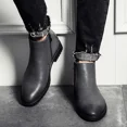 thumbnail image 3 of Botas Chelsea informales para hombre, botines de cuero hechos a mano para hombre, botas Chelsea básicas cortas con cremallera alta de estilo británico Retro para hombre, 3 of 5