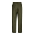 thumbnail image 4 of Yutk Work Pants for Men Men's Casual Loose Straight Leg Solid Pants with Double Pleated Front Pocket Army Green L, 4 of 5