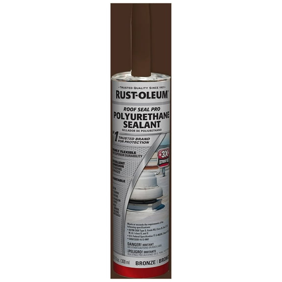 12 Pack, Bronze, Rust-Oleum Roofing Seal Pro Polyurethane Sealant - 360354, 10.1 oz. tube