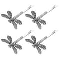 thumbnail image 1 of STRANDCHIC 4 Pcs Barrettes Libellule Argentée pour Femmes et Filles avec Style Vintage, 1 of 6