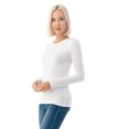 thumbnail image 3 of Simply Fashion Basic Round Crew Neck Long Sleeve T-Shirts - Stretch Cotton Spandex Ivory-Xlarge, 3 of 4