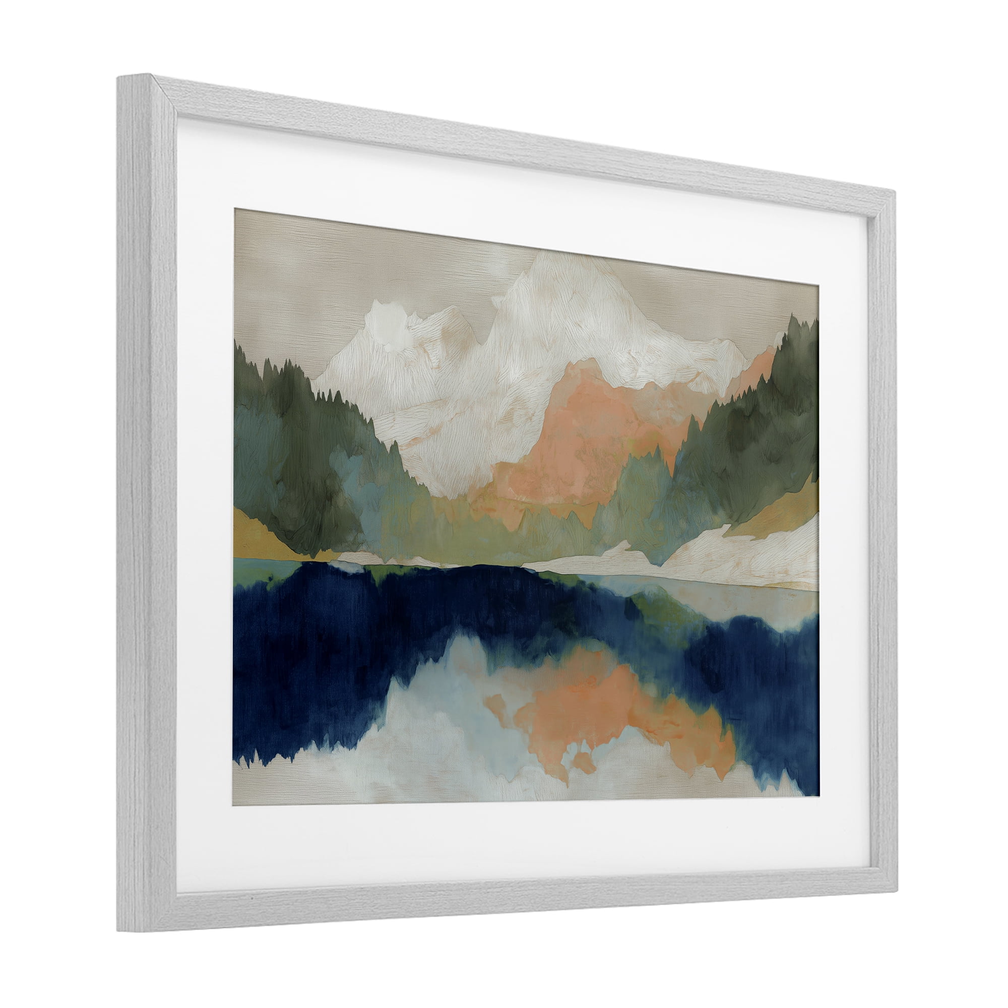 Stupell Industries Alpine Autumn Lake Reflection Gray Framed Print Under Glass, design by Chromatic Storm Studio