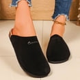 thumbnail image 3 of Suede Clogs for Women Men Retro Cork Footbed Slides Closed Round Toe Sandals Nonslip Flat Walking Shoes Black Size 6, 3 of 6