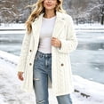 thumbnail image 6 of Smsaxvxz Womens Long Coats Winter Warm Fuzzy Jackets Long Sleeve Outerwear White XL, 6 of 9