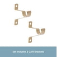 thumbnail image 6 of Kenney 7/16” Steel Café Curtain Rod Mounting Brackets, Set of 2, Gold, 6 of 6