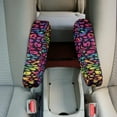thumbnail image 4 of Yuyamidu Colorful Leopard Print Car Seat Armrest Covers Fashion Car Arm Rest Decorative Accessories 2 Pcs Easy to Install Armrest Protector Covers for Cars SUVs Trucks, 4 of 7